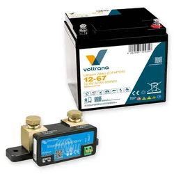 Voltrana Monitoring-Set 12,8V 67Ah Lithium LiFePO4 Batterie mit Victron SmartShunt 500A