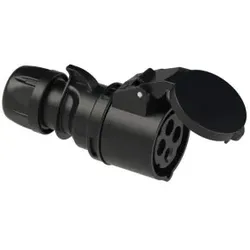 PCE 214-6x CEE-Kupplung 16A 4p 6h IP44/IP54 SHARK (schwarz) 2146x