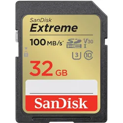 Sandisk Extreme PLUS SDHC (32 GB, SDHC, UHS-I), Speicherkarte, Schwarz, Rot, Gelb