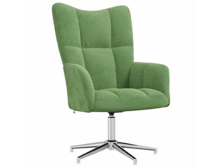 Sessel Hellgrün Samt Drehbar mit Stahlrahmen Samtbezug, Schwammfüllung, 360° drehbar, stabiler Stahlrahmen, modernes Design
