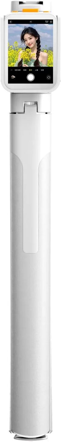 INF Trépied Selfie Stick avec Écran et Télécommande Bluetooth - Compatible avec Smartphones Blanc