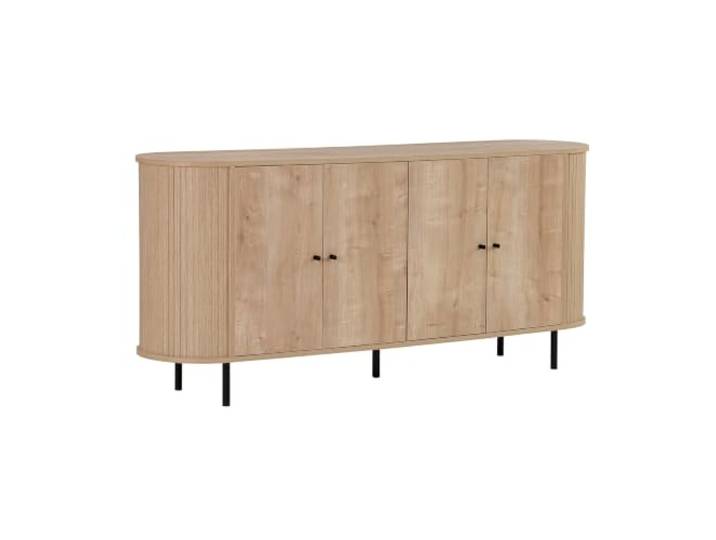 Hanah Home Konsolentisch aus Saphir-Eiche, 180 cm 100% melaminbeschichtete Spanplatte, Beine und Griffe aus Eisen Türen mit Soft-Close-Mechanismus, Elegantes Design für Moderne Räume