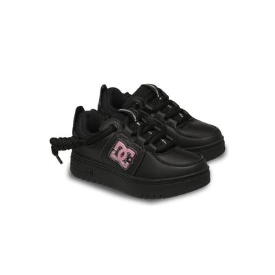 Sneaker DC SHOES "DC Braten", Damen, Gr. 8(39), schwarz, pink, Obermaterial: Leder (Rind) / Futter: Textil / Laufsohle: Gummi., Schuhe Sneaker