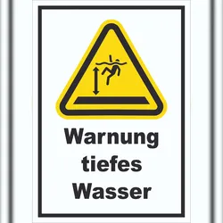 HB-Druck Schild Warnung tiefes Wasser A3 (297x420mm)