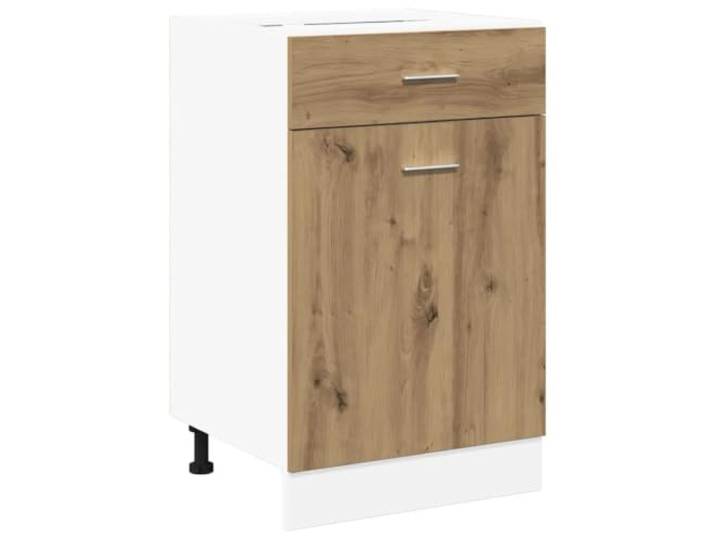 Helloshop26 Schubladenschrank, praktisches Design, Küche, großer Stauraum, 40 x 46 x 81 cm, Holz, Eiche, handgefertigt, 02_0050739
