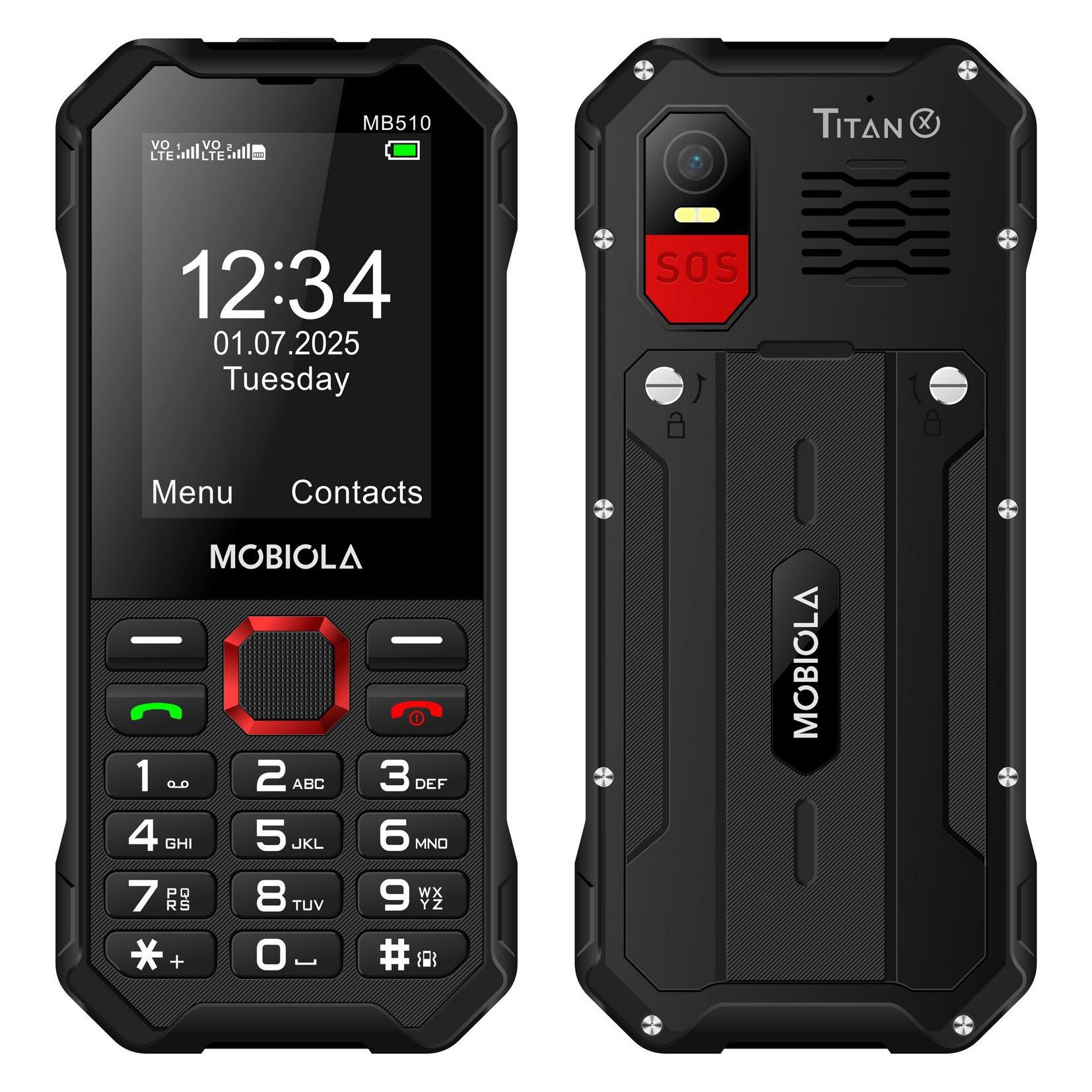 Mobiola telefon dla seniora MB510 TitanX 4G czarny (MB510TXBLK)