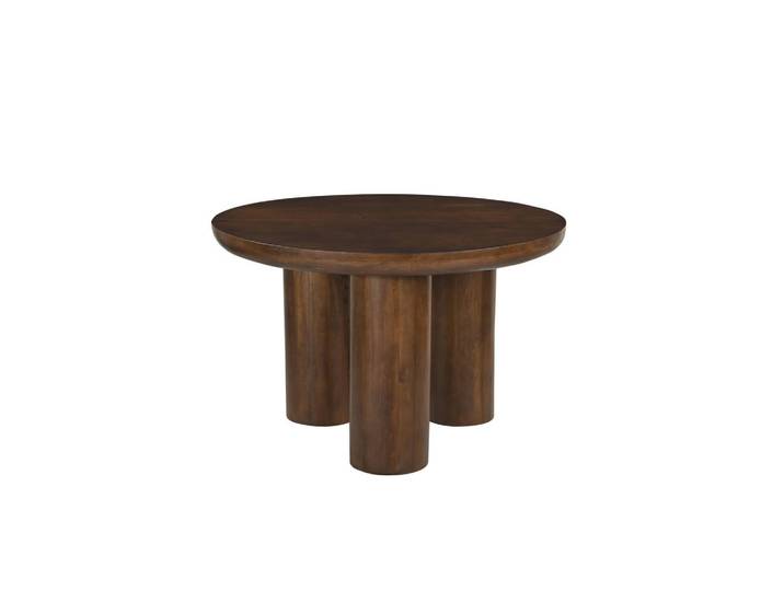 Mid.you Esstisch, Braun, Holz, Mangoholz, massiv, rund, Säule, 120x76x120 cm, Esszimmer, Tische, Esstische, Esstische rund