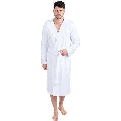Unisex-Bademantel WEWO FASHION "3901, ideal für Sauna & Spa, Hotelbademantel, Morgenmantel" Gr. S, weiß, L:120cm, Polycotton, Hausmäntel, leicht & saugfähig