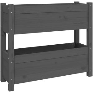 vidaXL Hochbeet 823943, aus Kiefernholz, 77 x 25 x 66cm, 27 Liter, grau