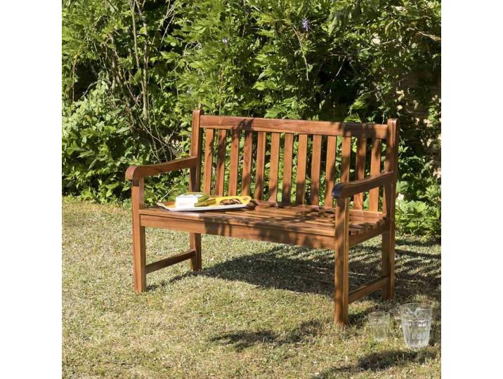 MAEVA - Banc de jardin Java en bois teck huilé
