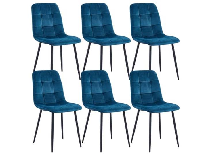 Colenis - Ela Esszimmerstühle - 6er Set - Petrol - Samt - Für Esszimmer, Küche & Wohnzimmer - Modernes Design