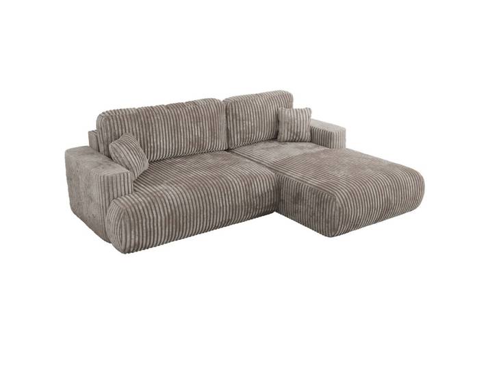 ECKSOFA OVO L Hellbraun Cord - Rechts Seite
