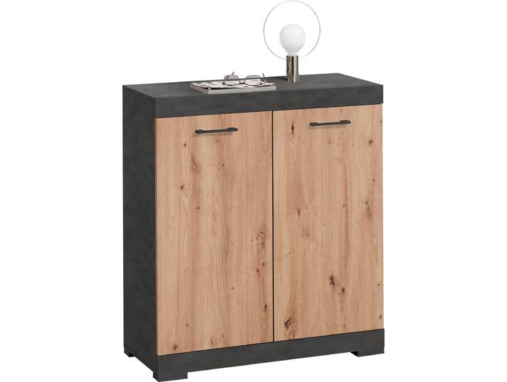 Kommode FMD Bristol , braun (matera, artisan), B:80cm H:89,9cm T:34,9cm, Holzwerkstoff, Sideboards, Kommode, In unterschiedlichen Tiefen, mit verstellbaren Böden