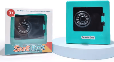 Inspire Picks Mini ATM Piggy Bank Retro Password Money Box With Automatic Banknote Deposit cyan