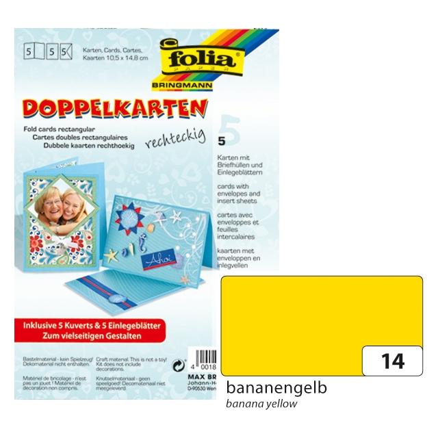 Folia Doppelkarten rechteckig 220 g/m2 (5 Stk.) (150514)