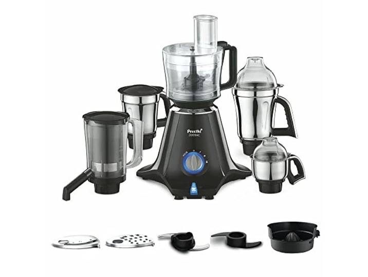 Preethii Zodiac MG-218 Mixer Zerkleinerer 750W Motor, 5 Edelstahl Becher Royal Rapture Küchengerät, Standmixer Maschine, Gewürz Masala Chutney Teig, Küchenmaschine, südasiatisch