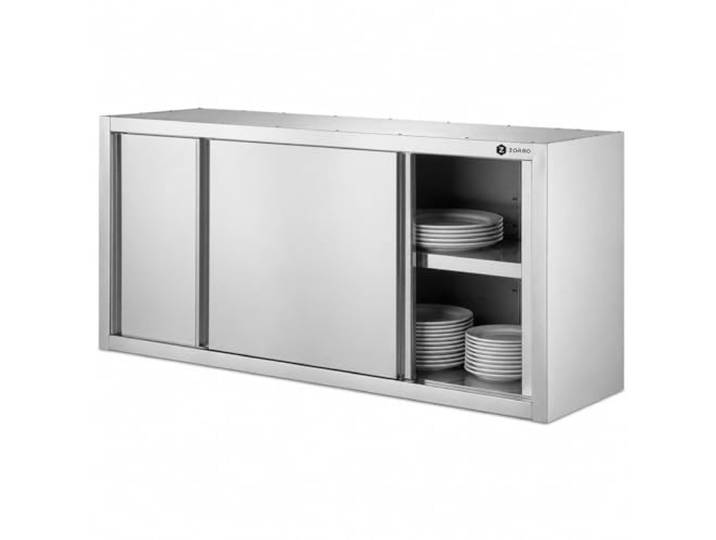 ZORRO Wandhängeschrank ZWHS 100/40 Edelstahl Hängeschrank 1000x400x650 mm mit Schiebetüren Geschlossener Stauraum Gastro Wandmontage