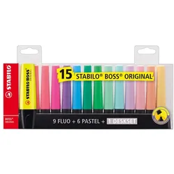 Textmarker Stabilo Boss Original 2-5mm Pastel 15er Etui