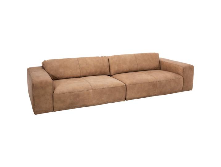 Elegantes Sofa Finn Plus Leder hellbraun B 300 cm T 120 cm - Sofa