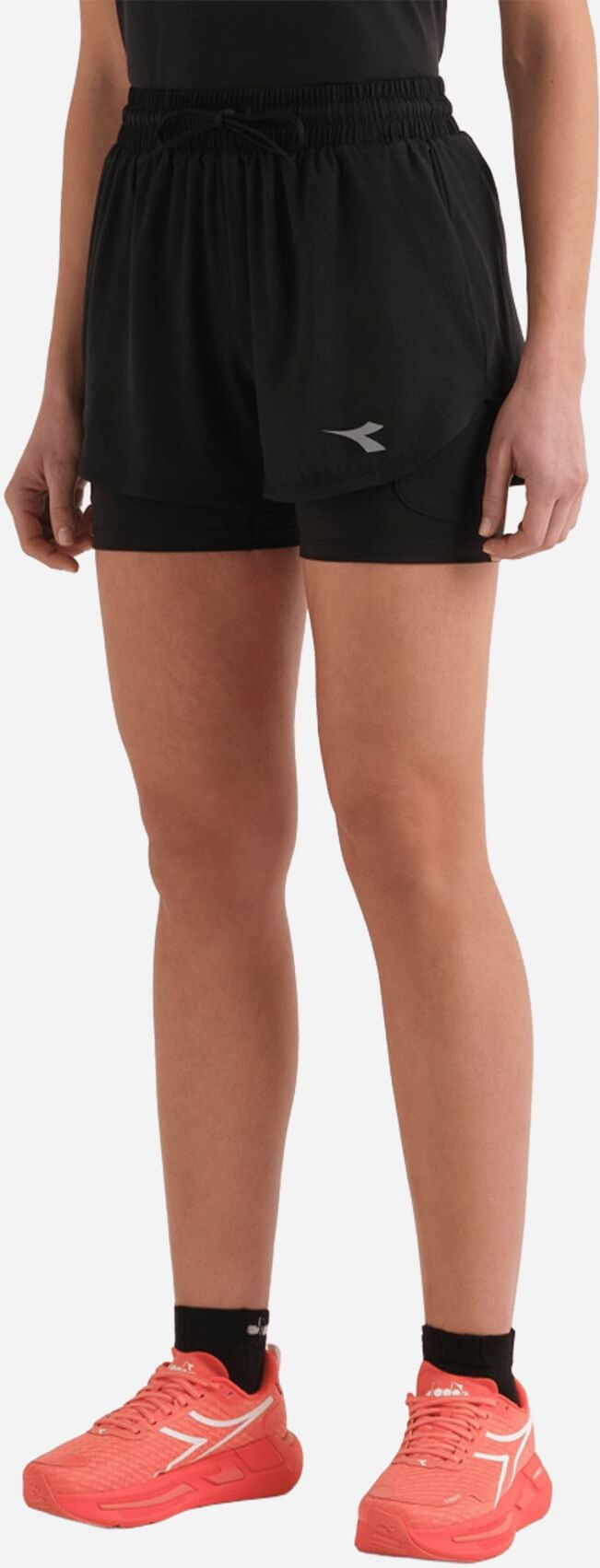 Diadora Sport 2in1 W - Short Running - Donna - Nero M