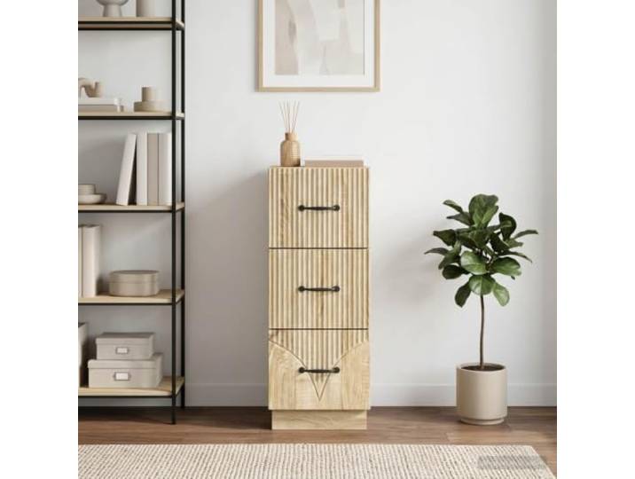 KGHFDVB Schubladenschrank 33 x 34,5 x 87 cm Holzwerkstoff Sonoma-Eiche Vintage Design, Mehrere Schubladen, Stangengriffe, Robust, Pflegeleicht