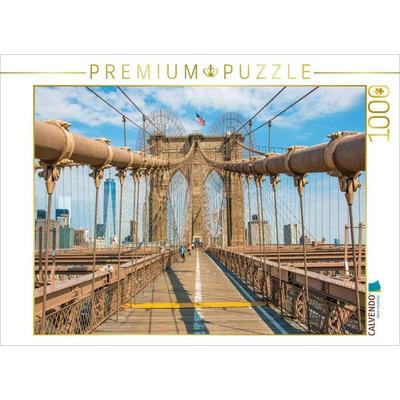 CALVENDO Puzzle Brooklyn Bridge und Skyline | 1000 Teile Lege-Größe 64x48cm Foto-Puzzle für glückliche Stunden