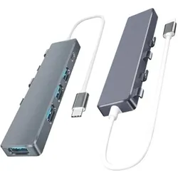 PowerGuard OTG Hub (USB-C, 4 Ports), Dockingstation + USB Hub, Grau