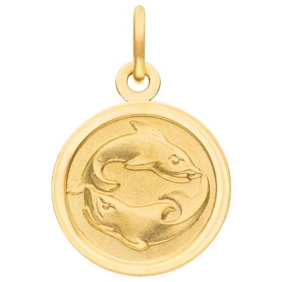 Sternzeichenanhänger JOBO "Sternzeichen rund 12 mm", gold (gelbgold 333), Schmuckanhänger, Damen, Fische, Gelbgold 333, 8 Karat 333 Gold