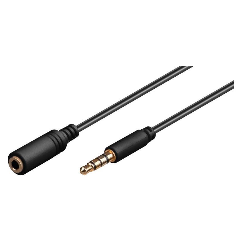 PremiumCord Jack 3.5mm 4 pin M/F 2m (2 m, AUX Kabel) (kjack4mf2)