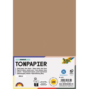 Folia Tonpapier 6475, A4, rehbraun, 130g/m², 100 Blatt