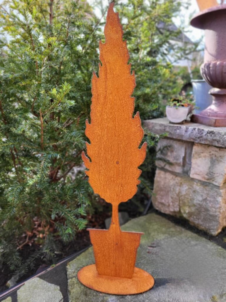 POSIWIO Edelrost-conifeer in pot, 118 cm