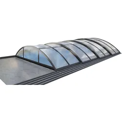 HC Garten & Freizeit Poolüberdachung "Adèle" aus Aluminium, ca. 10,37 x 5,47 x 1,30 m