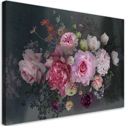 WANDBILD vintage flowers bouquet