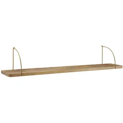 KADIMA DESIGN Wandregal TEVERE: Industrie-Stil, Mango Massivholz/Eisen, 120x25x22 cm, verschiedene Farben.