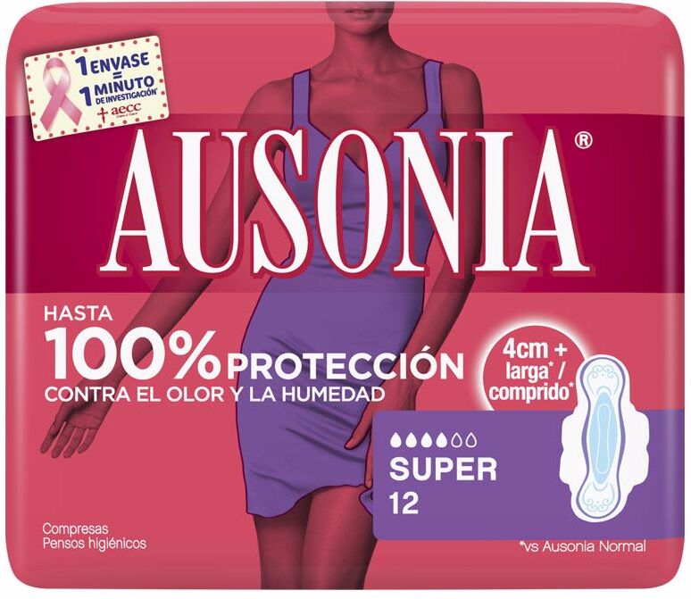 Ausonia compresas super alas 12 u