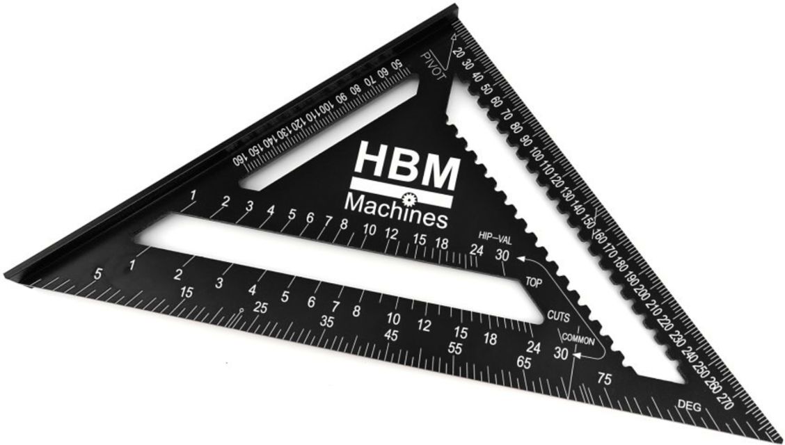 HBM 305 mm Triangolo graduato in alluminio - squadra - triangolo di misura