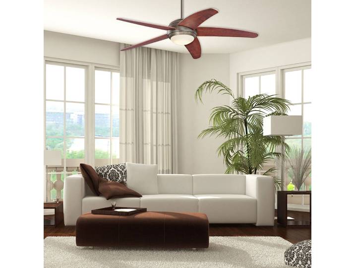 Westinghouse LED-Deckenventilator Bendan, Holz, leise dimmbar, braun / rost, für Wohn- / Esszimmer, Holz, Modern