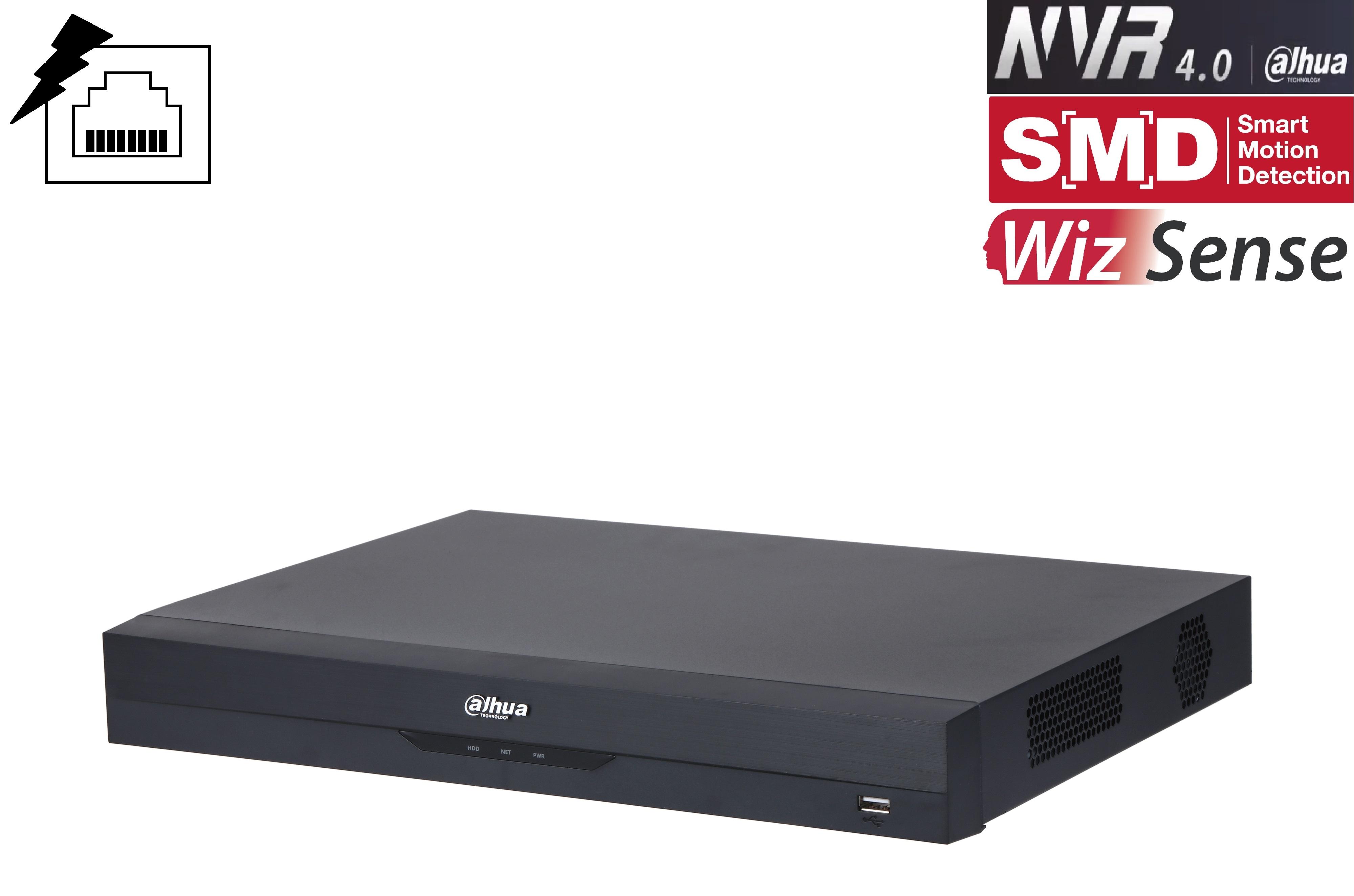 Dahua Technology Lite NVR4216-16P-EI, 16 Kanäle, 1920 x 1080 Pixel, 1920x1080, 1280x1024, 1280x720, 1024x768, 8192 Kbit/s, 128 Benutzer, H.264, M-JPEG