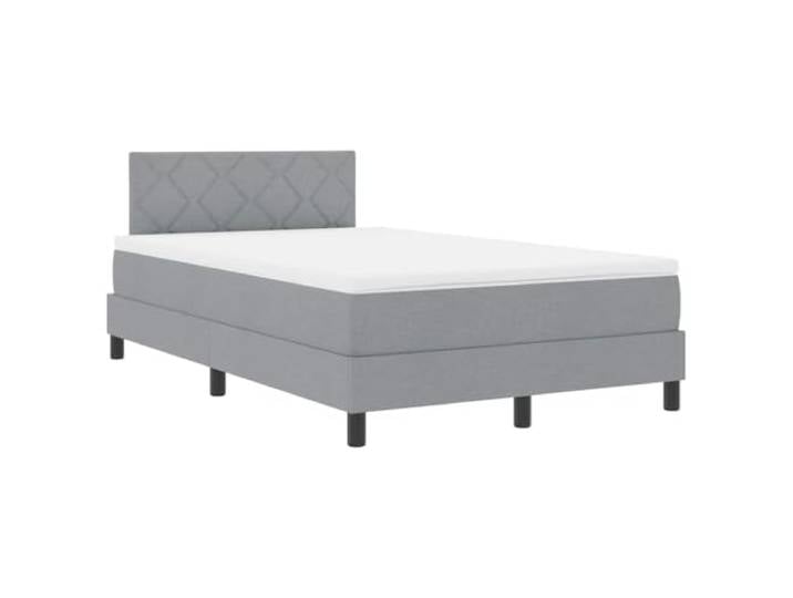 KTHLBRH Boxspringbett mit Kopfteil hellgrau 120 x 190 cm Stoff Modernes Design, klare Linien, elegantes Finish, minimalistischer Stil, Hochzeitszimmer, Gästezimmer, einfache Montage