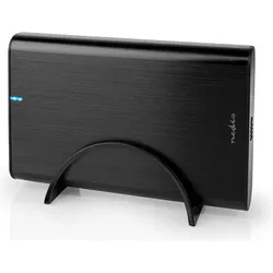 Nedis Festplattengehäuse 3.5 " USB 3.1 Gen1 USB Type-A / USB Type-C™ Notebook / PC Alumini (3.5"), Festplattengehäuse, Schwarz