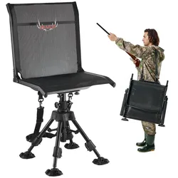 VEVOR Faltstuhl Campingstuhl Anglerstuhl mit Stahlrahmen, höhenverstellbarer Klappstuhl Gartenstuhl (158 kg belastbar) 360° geräuschlos drehbar, 420-625 mm (Sitzhöhe) für Picknick Garten Outdoor