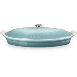 Le Creuset Fischbackform Tradition mit Deckel 34cm - blau