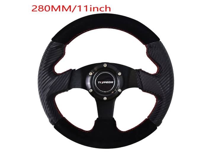 Volant de course TIYPEOR style JDM 280 mm en cuir pour drift, petit volant de style japonais