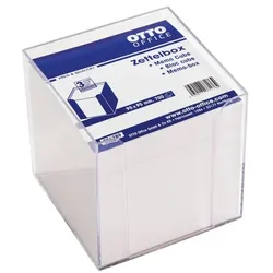 OTTO Office Zettelbox mit weißem Papier, 9.5x9.5x9.5 cm
