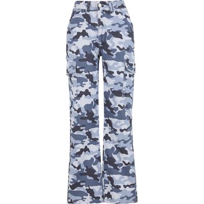 Bequeme Jeans DEF "DEF DEF Straight Fit Jeans", Damen, Gr. S, US-Größen, blau (blau camo), 100% Baumwolle, Jeans
