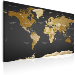 Artgeist Wandbild Weltkarte Modern, Leinwand, Querformat, 90 x 60 cm
