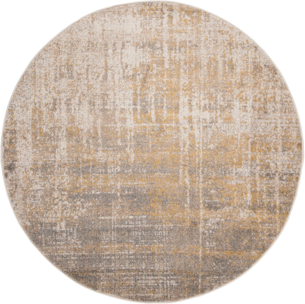 Rio Stonyford Area Rug In Cream & Gold Cream;Gold Round 183cm