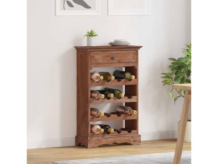 Xolmizyn Weinregal Massives Mahagoni Holz, 55 x 23 x 85 cm Weinhalter Robustes Massivholz, Elegantes Design, Für das Esszimmer, Platzsparend