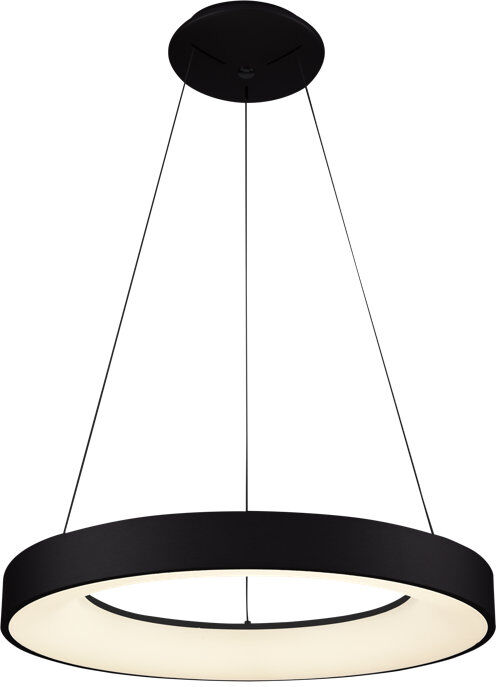 Azzardo 1 - Light LED Wagon Wheel Pendant Black 6.2cm H x 80cm W x 80cm D