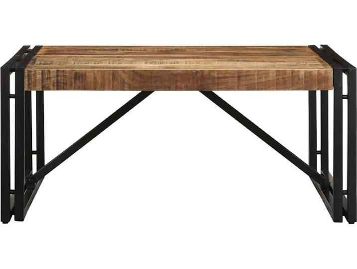 vidaXL Table basse 80x80x35 cm Bois massif rugueux Mango